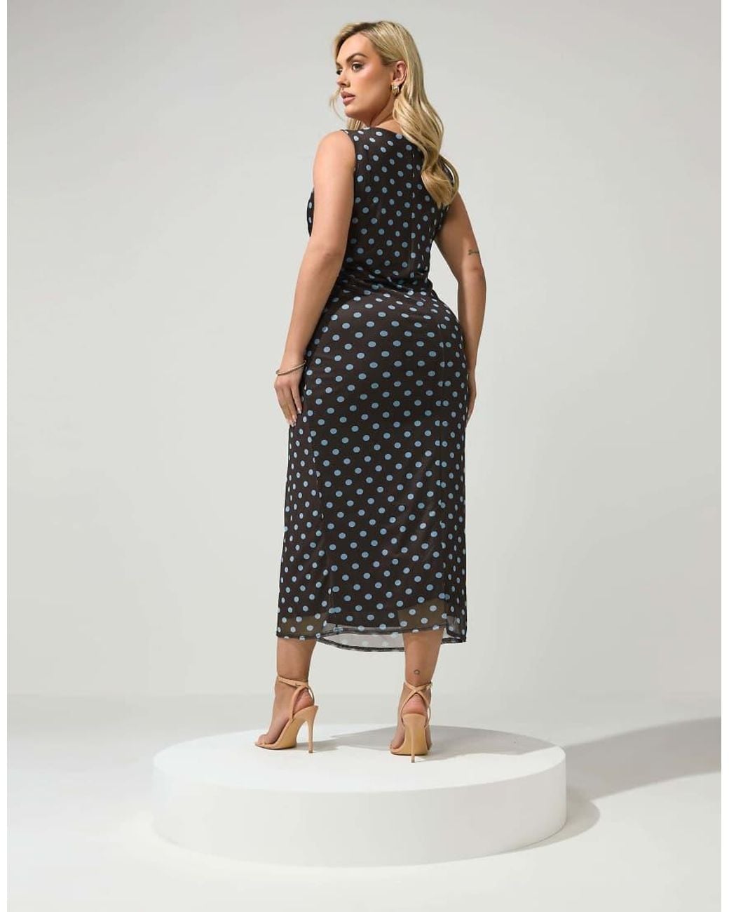 Yours Clothing Brown Polka Dot Maxi Dress