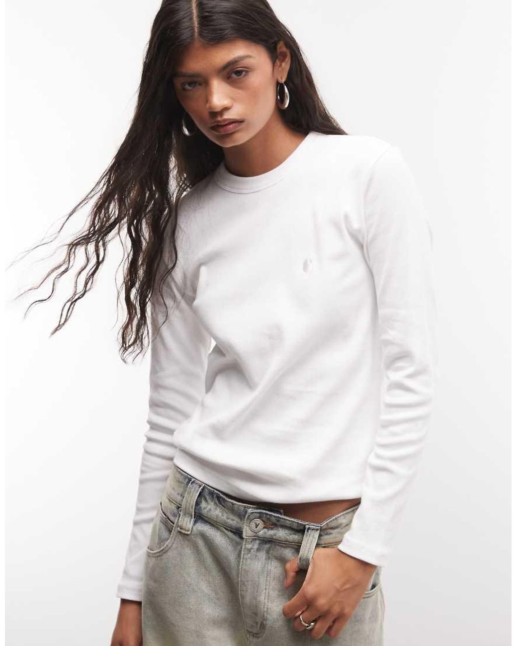 Carhartt White Philipa Long Sleeve Rib T-shirt
