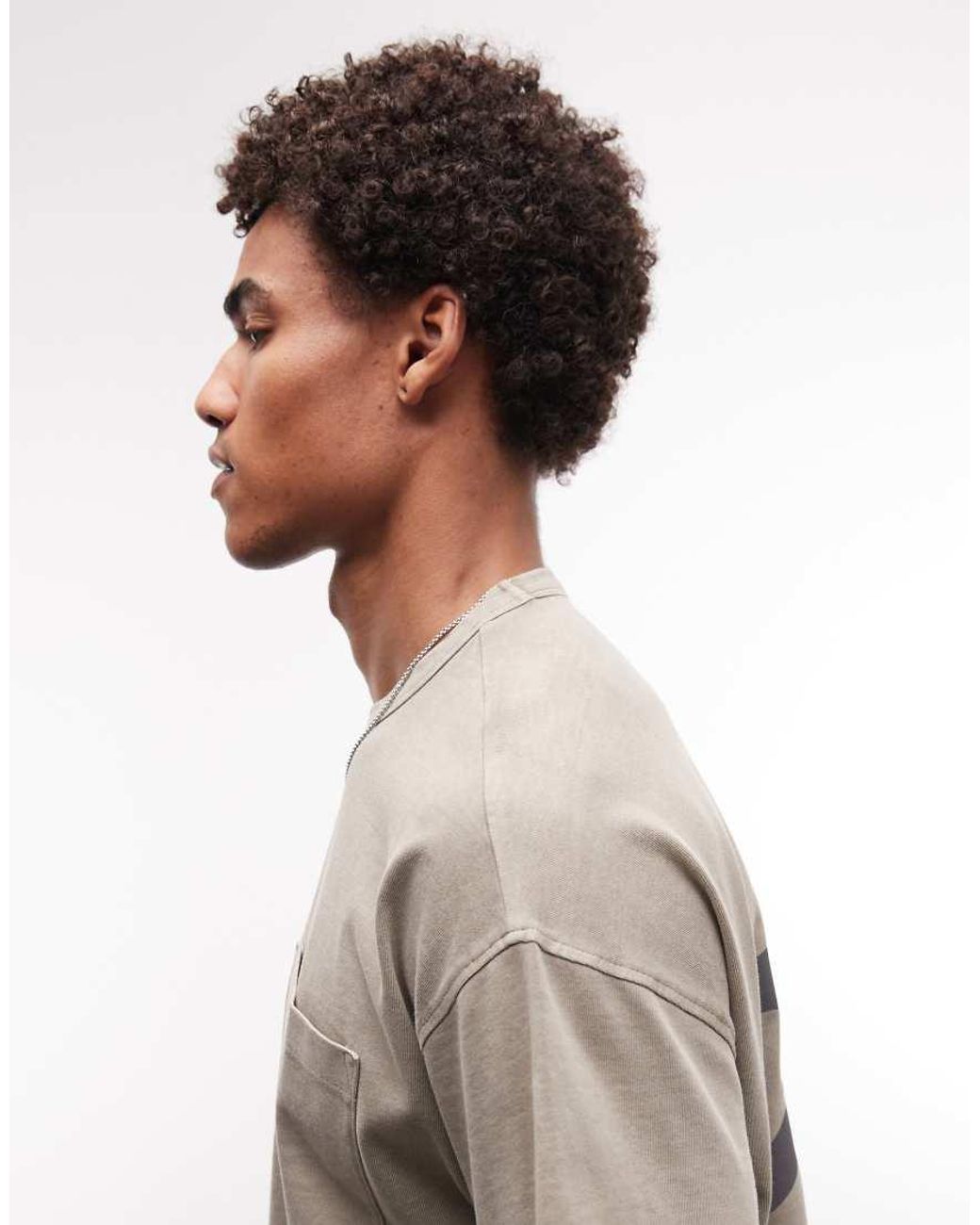 ASOS Brown Heavyweight Oversized T-Shirt With Sun Graphic for men
