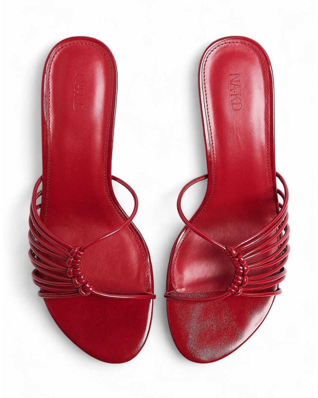NA-KD Red Strappy Details Mules