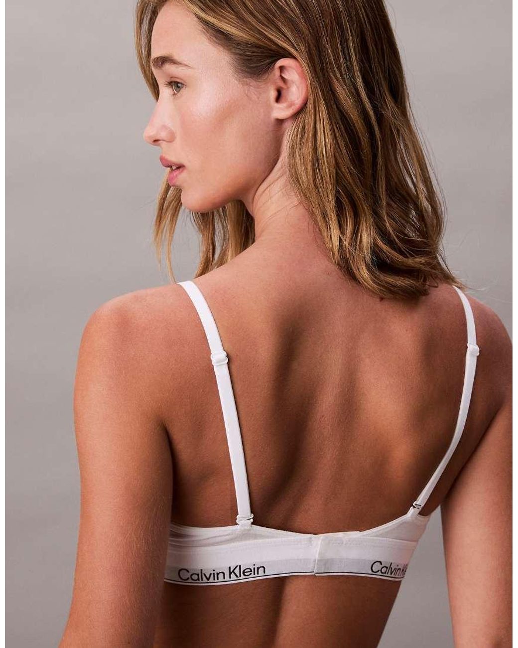 Calvin Klein Brown Unlined Cotton Triangle Bralette