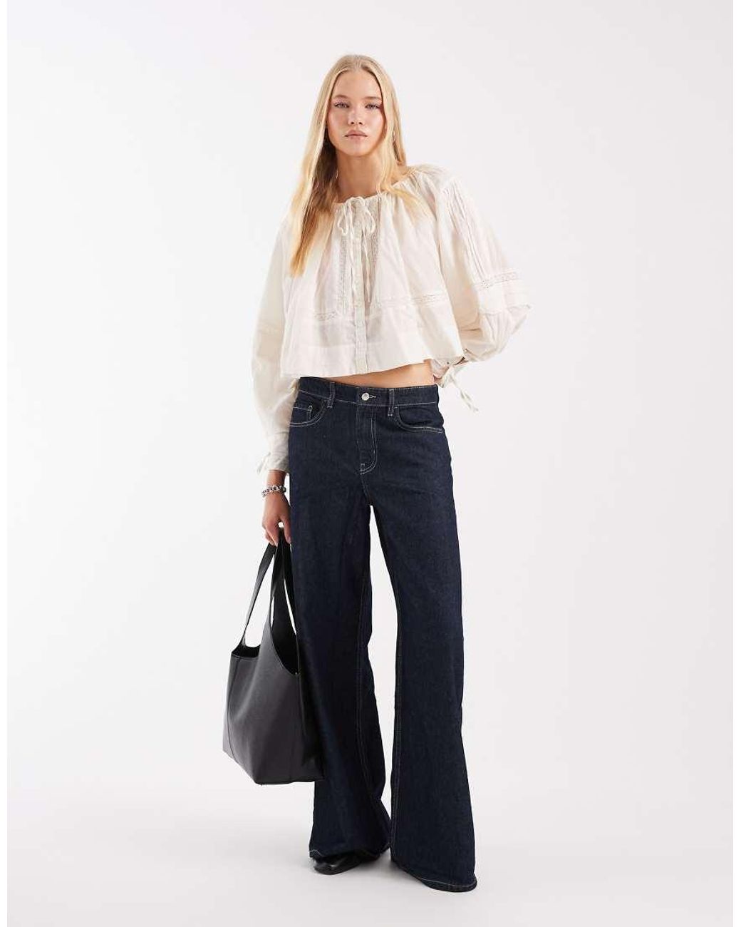 Free People White La Lune Long Sleeve Top