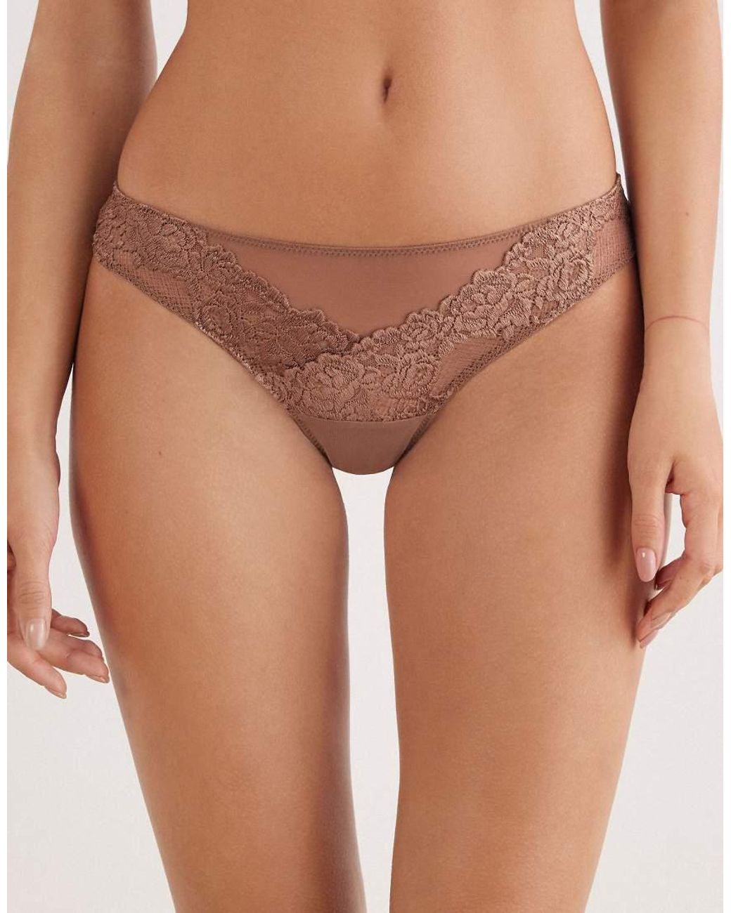 Intimissimi Brown Pretty Flowers Brazilian Briefs