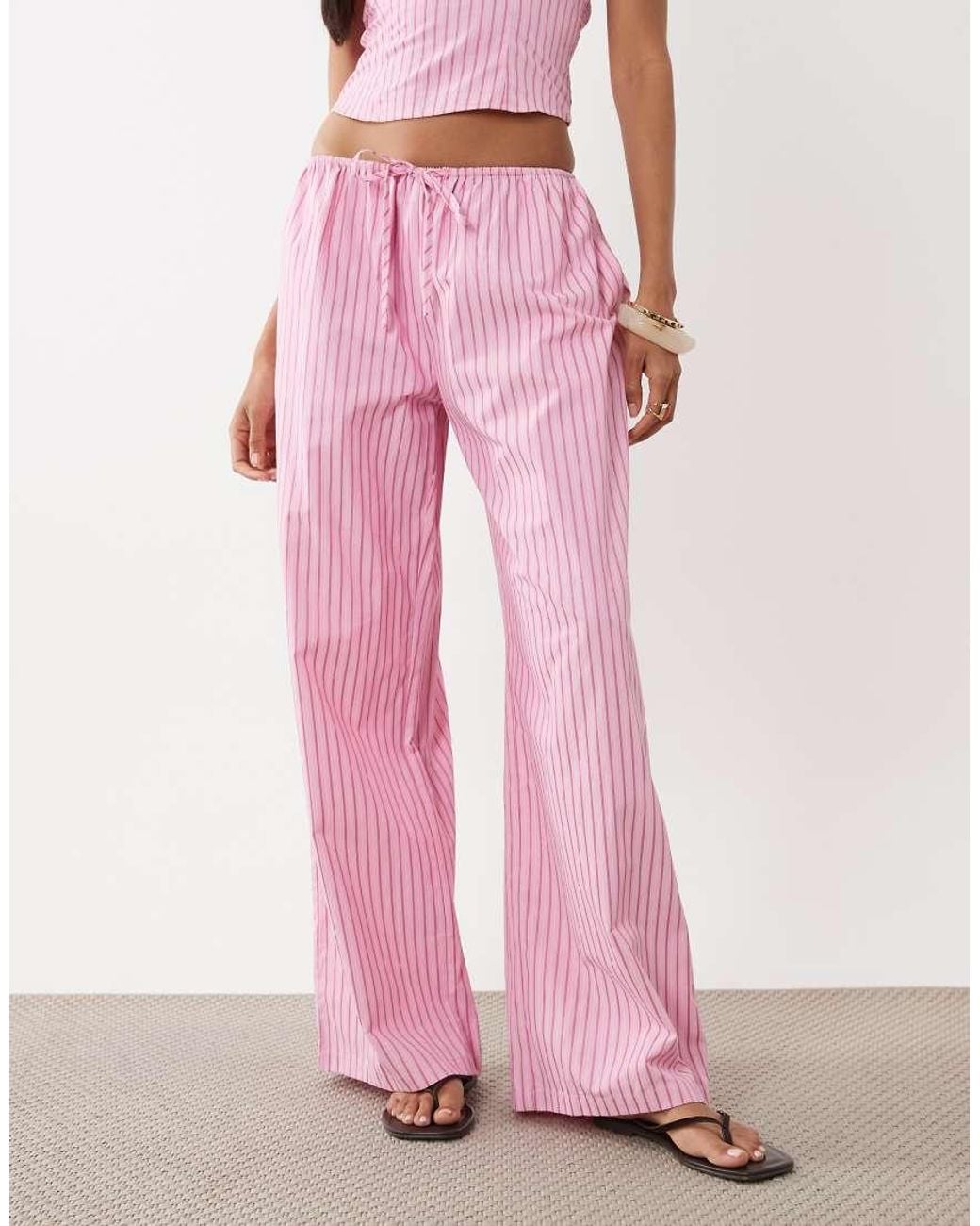 Missy Empire Pink Poplin Elasticated Waist Wide Leg Pants