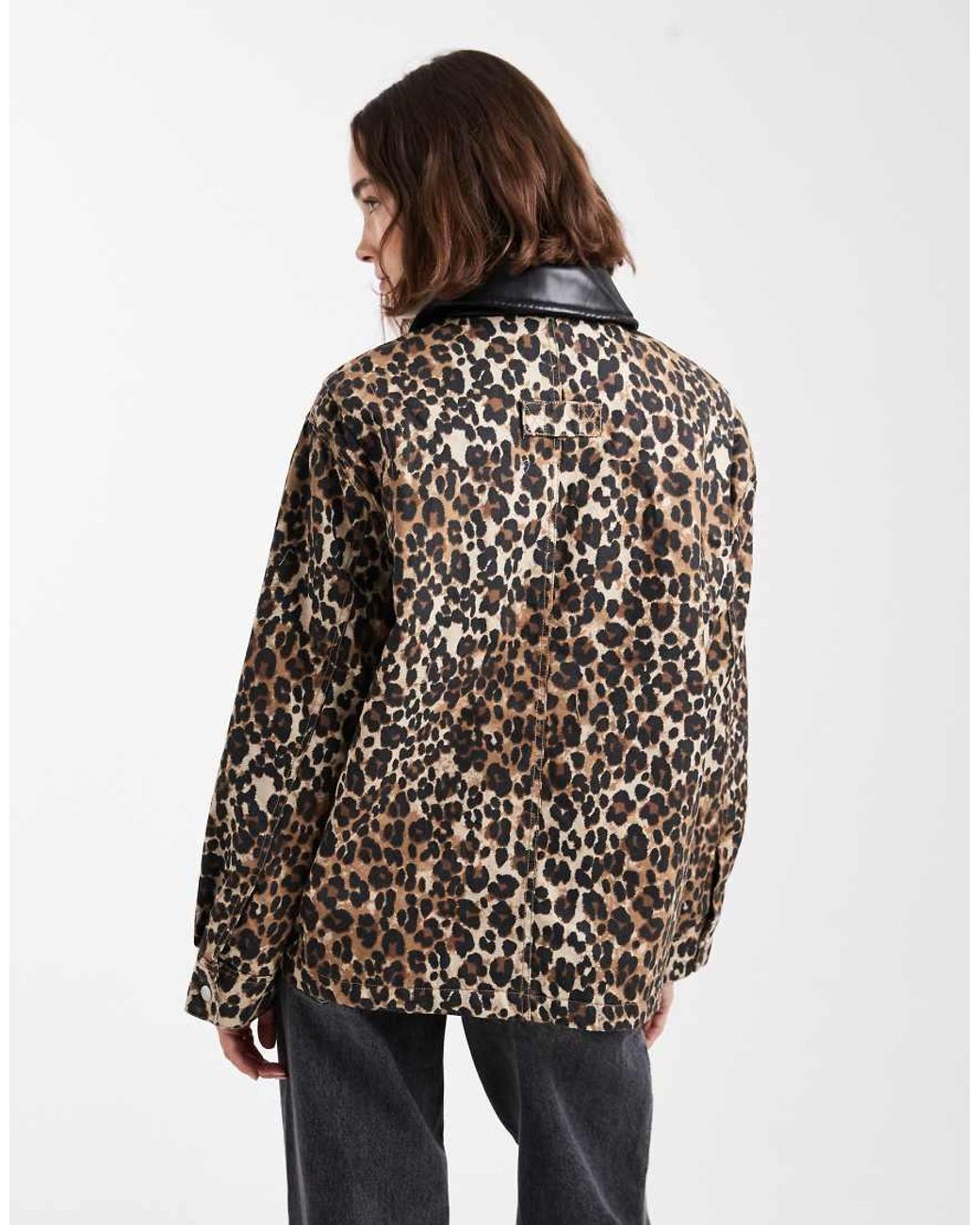 ONLY Black Quilted Canvas Jacket With Faux Leather Collar