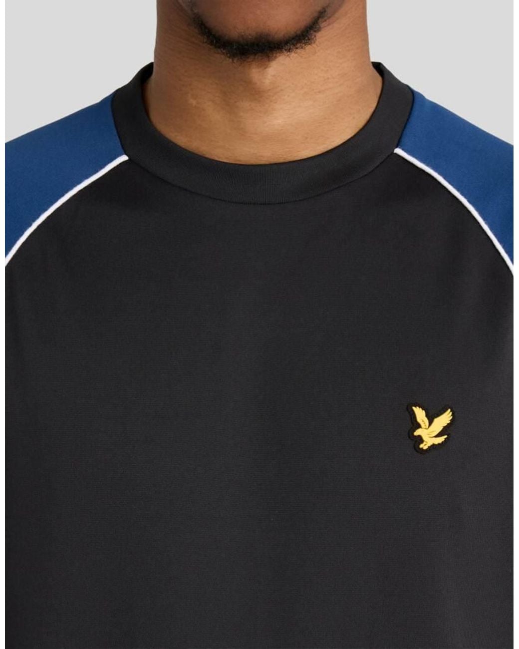 Lyle & Scott Blue Ss T-Shirts Blocked T-Shirt for men