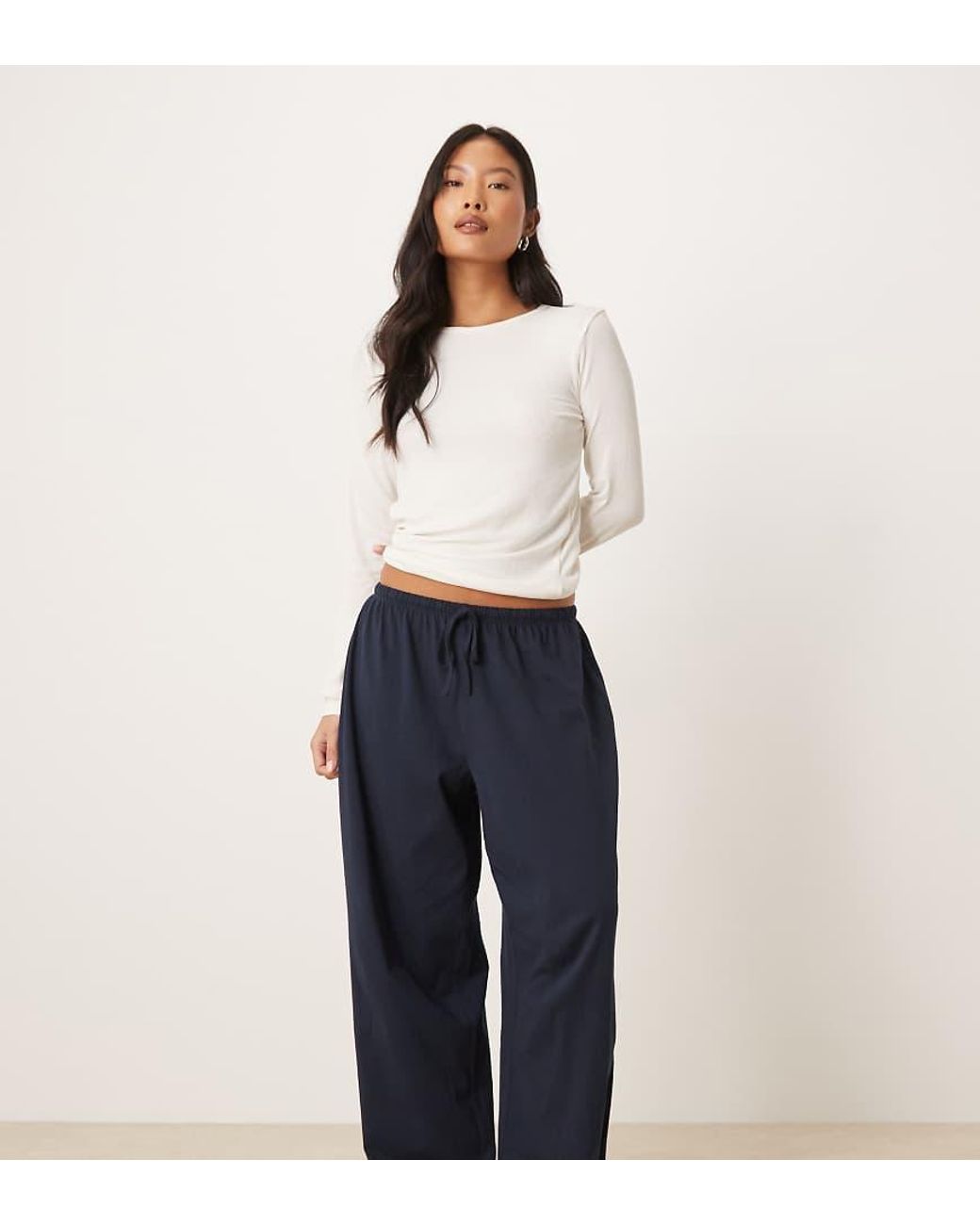 ASOS Blue Asos Design Petite Mix & Match Cotton Pajama Pants