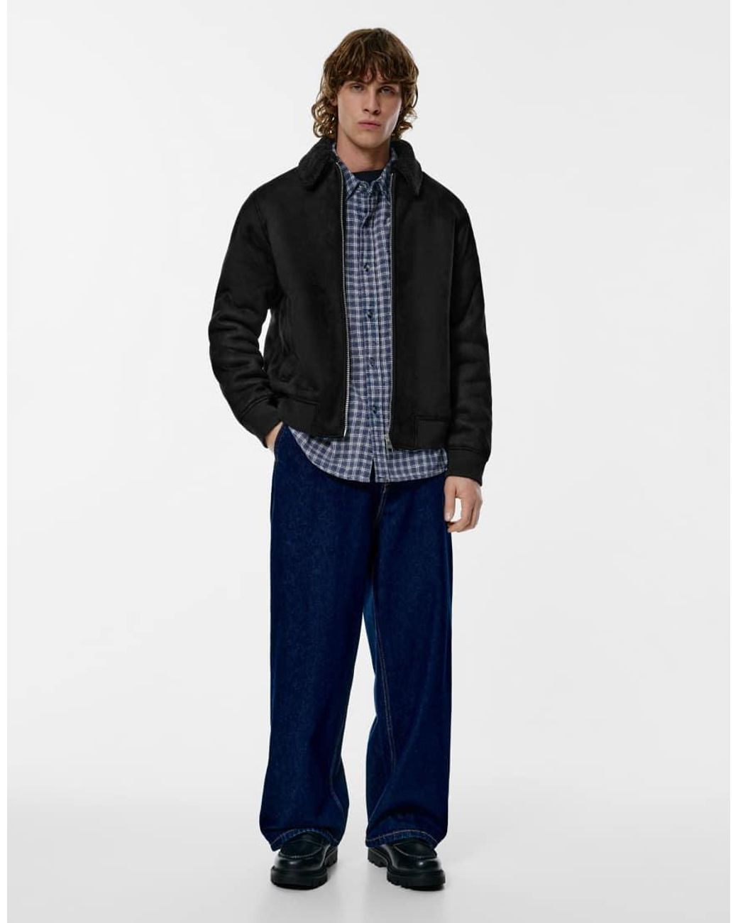Pull&Bear Blue Combined Double-faced Jacket for men