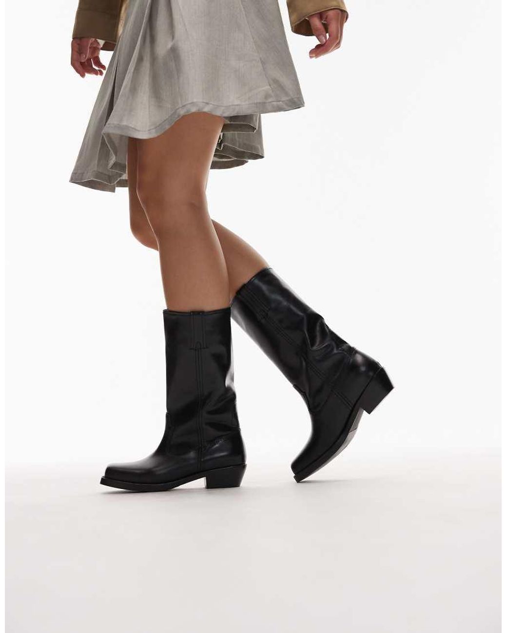 Jeffrey Campbell Black Square Toe Knee Boots