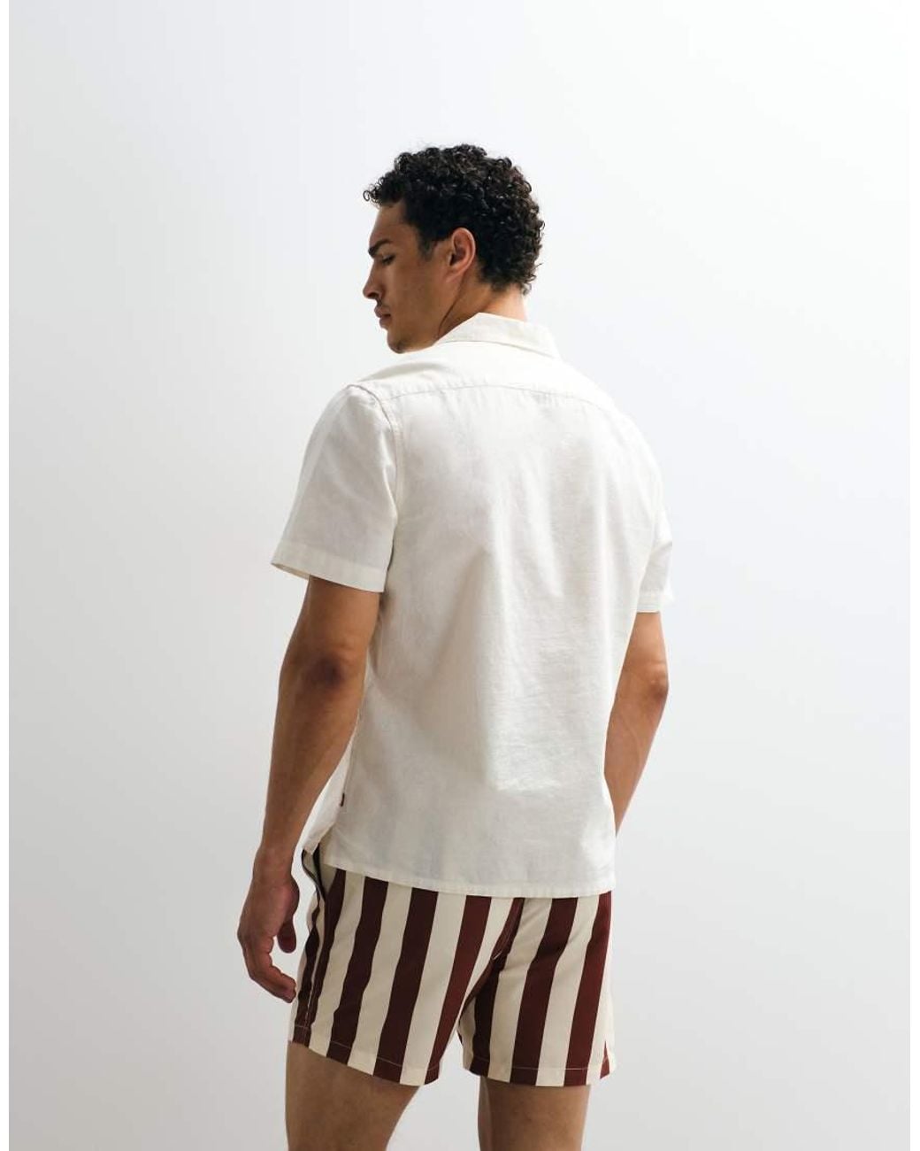 Levi's White Sunset Embroidered Short Sleeve Camp Shirt for men