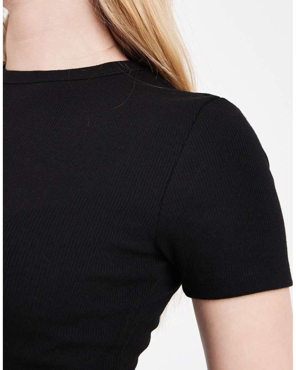 ONLY Black Fitted Rib Knit Top