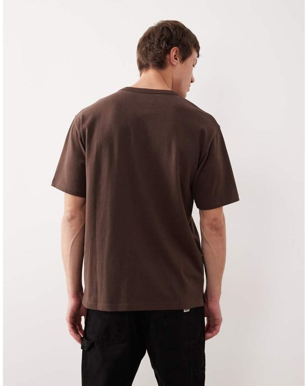 ASOS Brown Heavyweight Relaxed T-Shirt for men