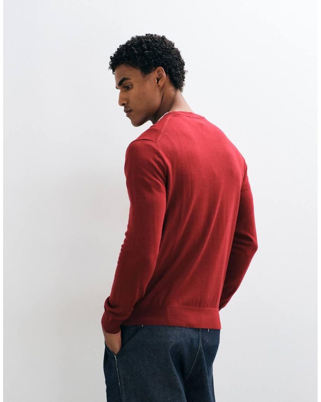 Mango Red Knitted Sweater for men