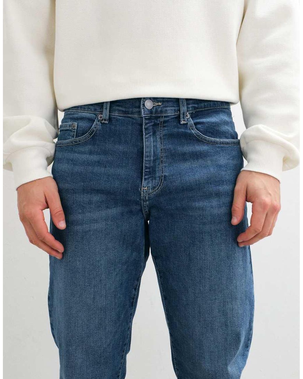 Only & Sons Blue Weft Regular Fit Stretch Jeans for men