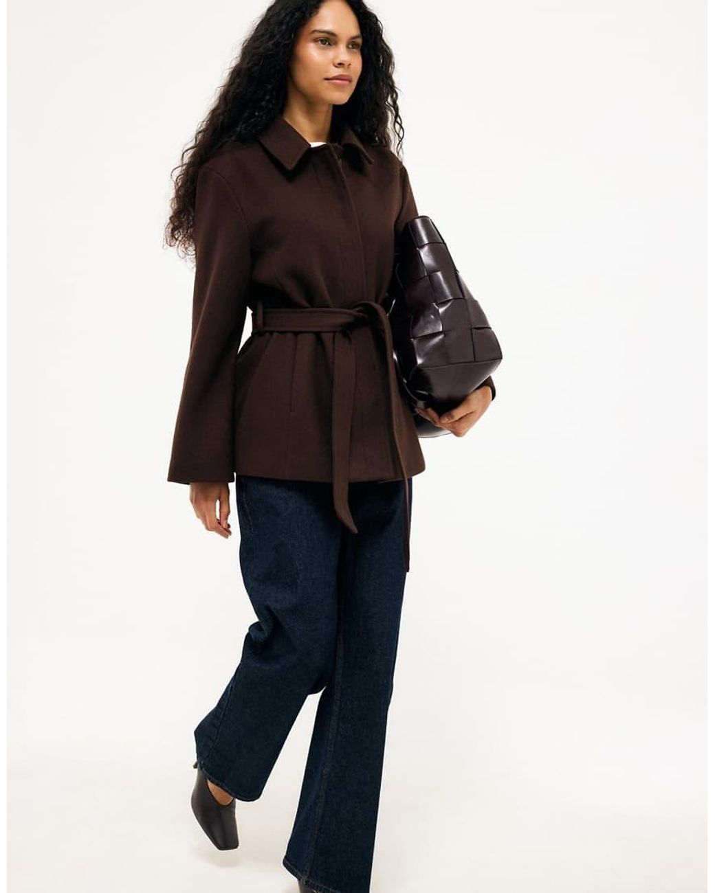 NA-KD Brown Belted Short Coat