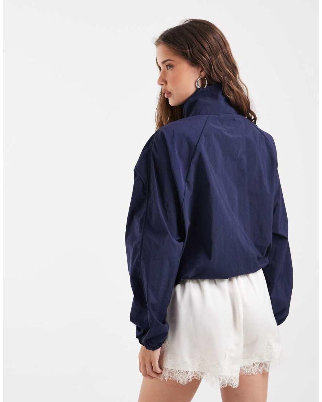 ASOS Blue Techy Funnel Neck Windbreaker Jacket