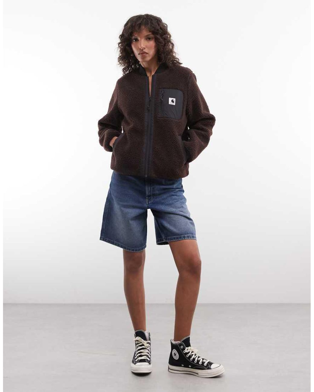 Carhartt Black Janet Borg Zip Through Liner Jacket