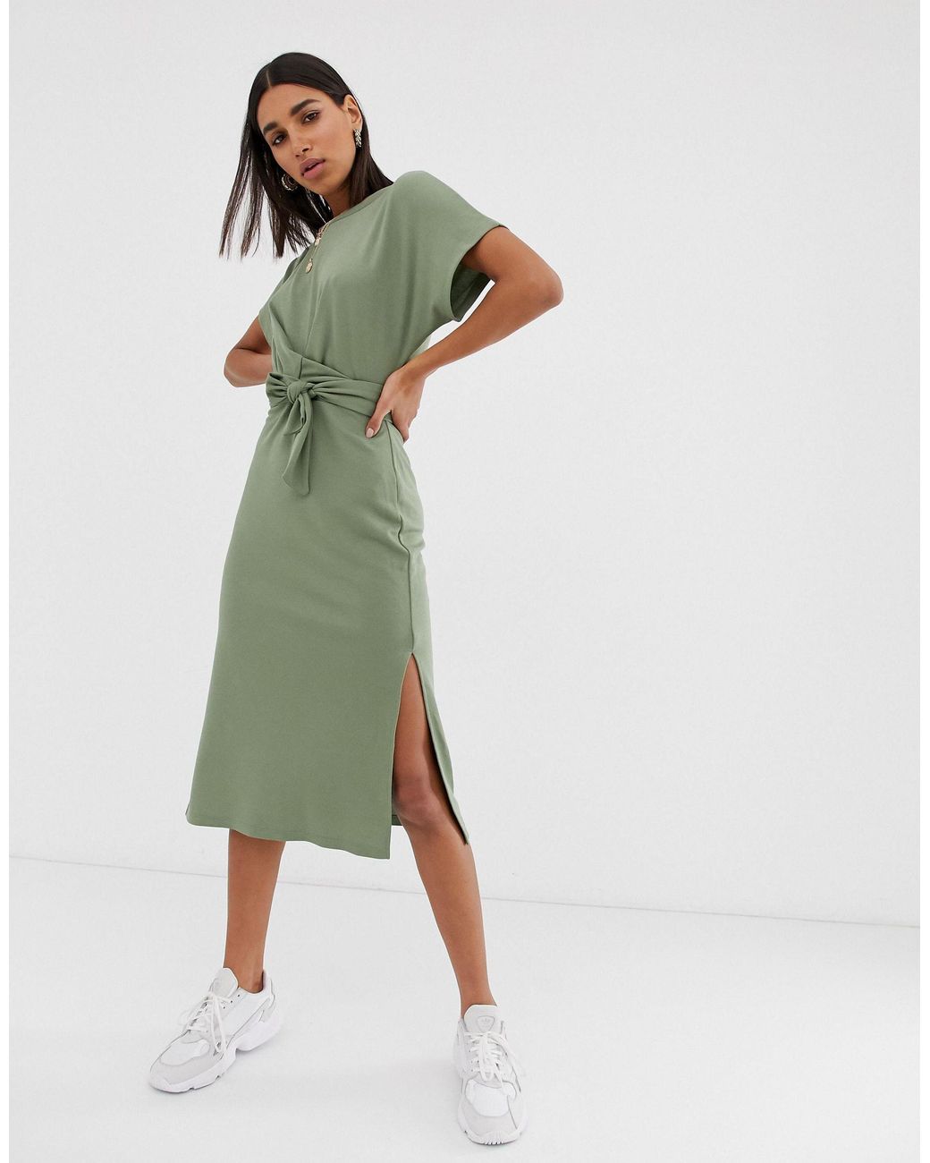 Bershka Denim – T-Shirt-Kleid aus Jersey in Grün | Lyst AT