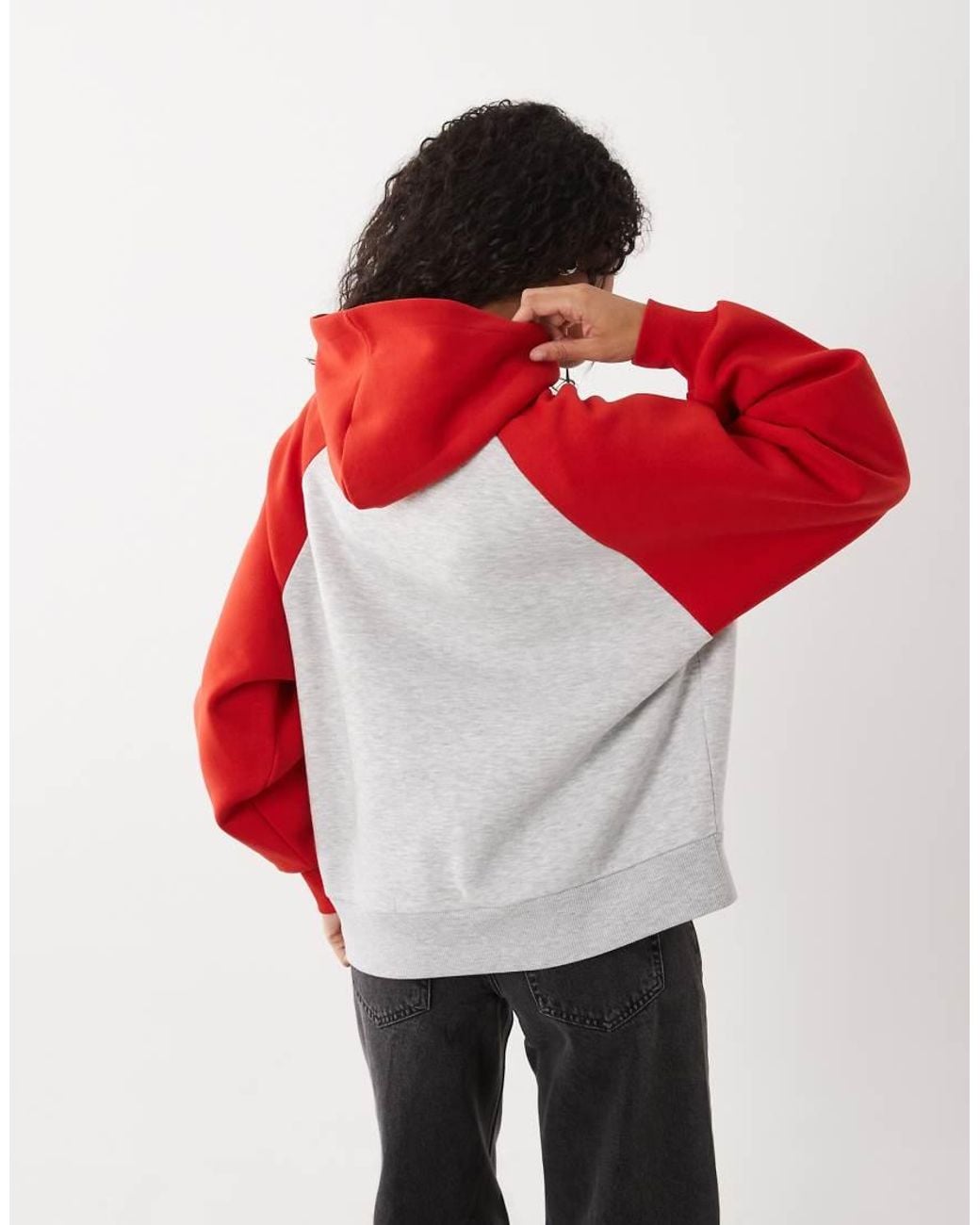 ASOS Red Raglan Sleeve Hoodie