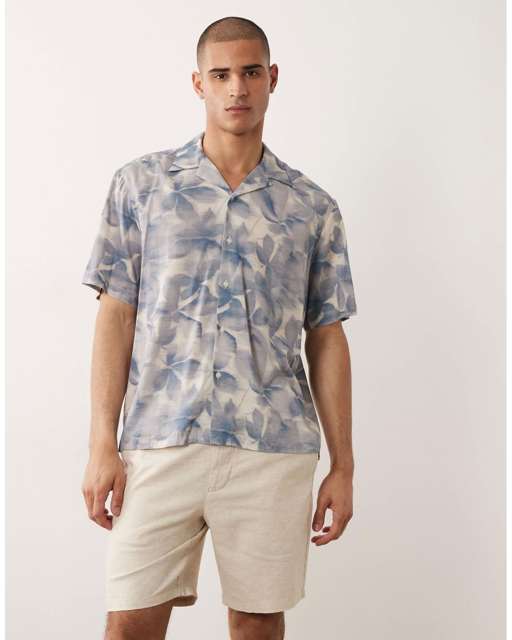 SELECTED Natural Linen Blend Shorts for men
