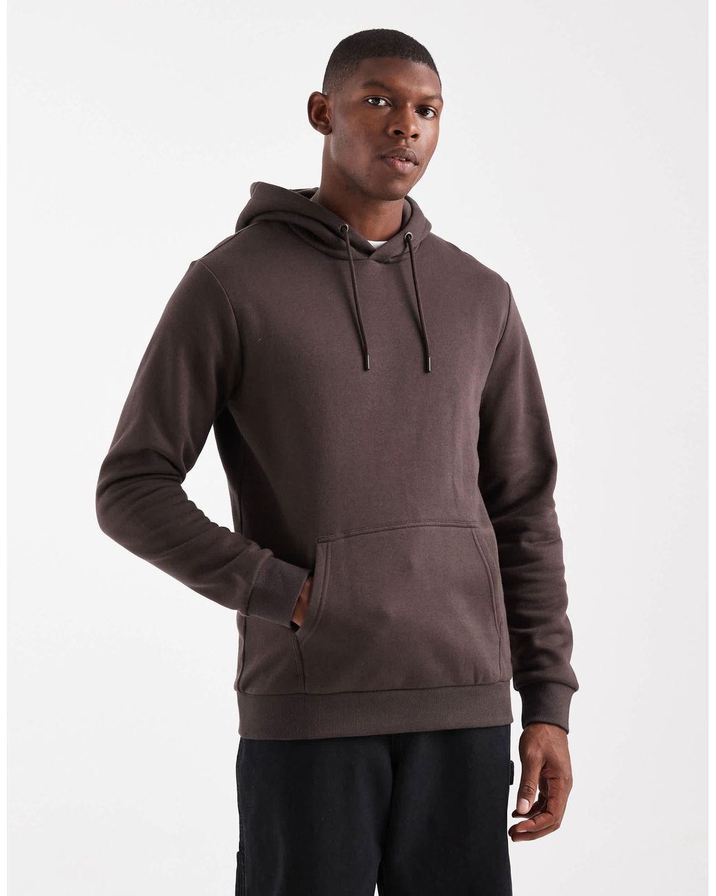 Only & Sons – schmaler kapuzenpullover in Brown für Herren