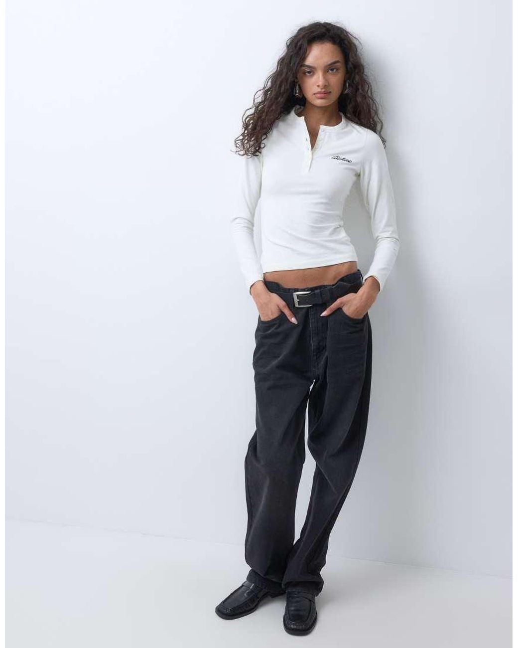 Dickies Gray Henley Long Sleeve T-shirt