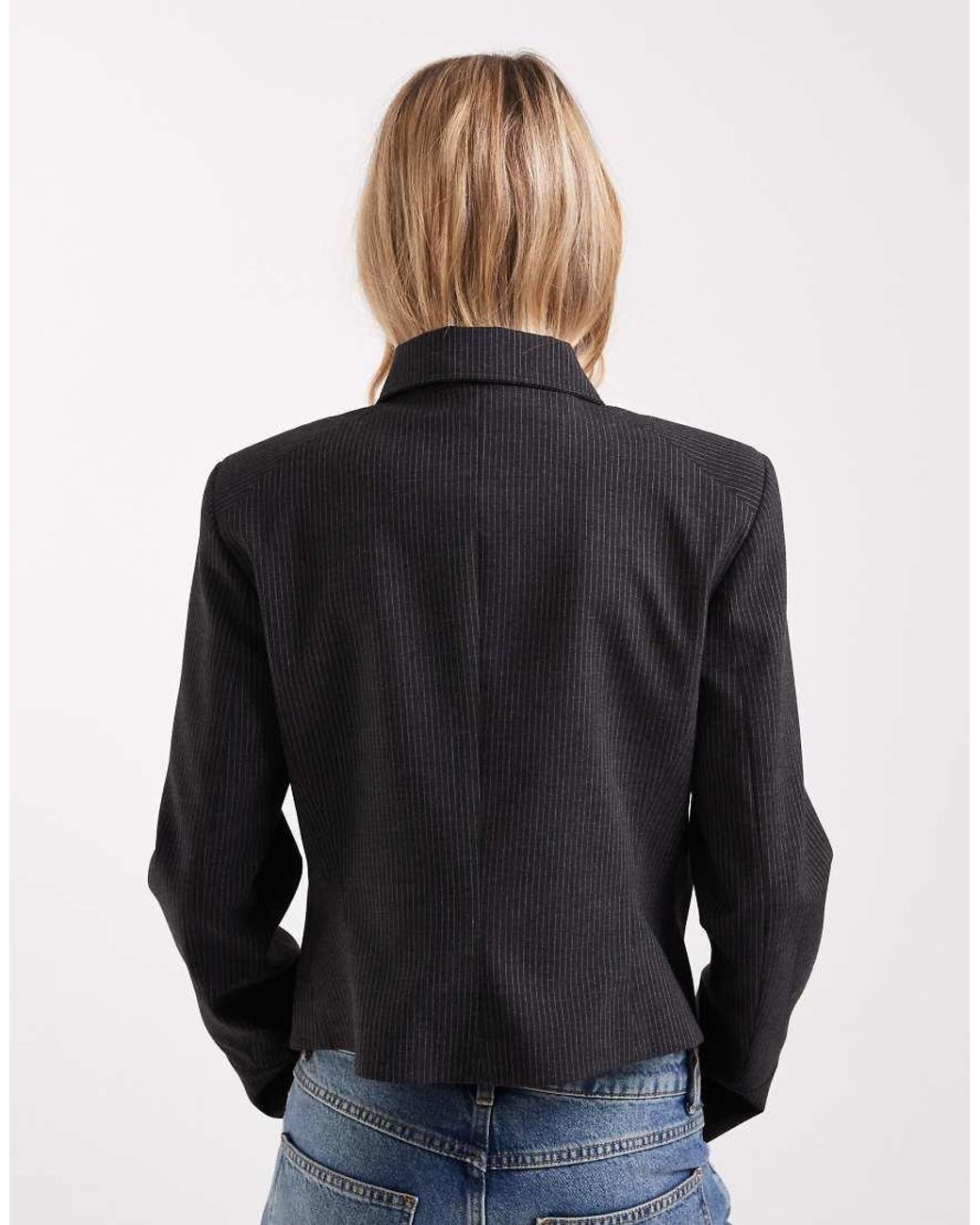 ASOS Blue Shrunken Drummer Style Jacket