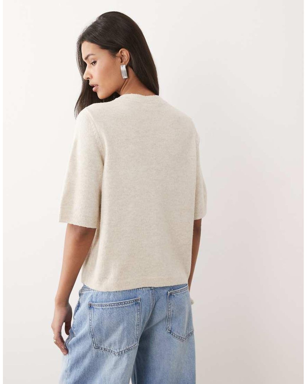 Vila White Short Sleeve Soft Knitted Cardigan