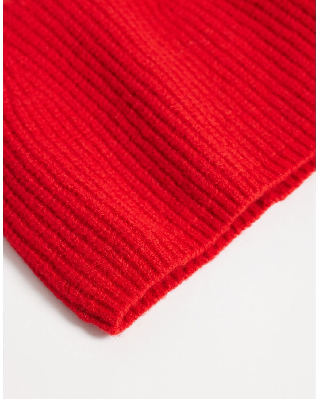 ASOS Red Rippstrick-beanie