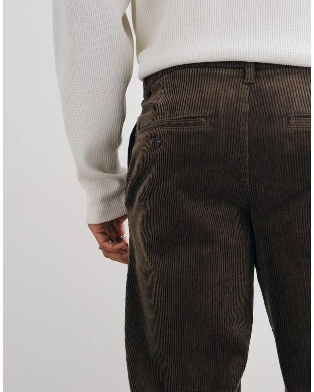 SELECTED White Tapered Cord Pants for men