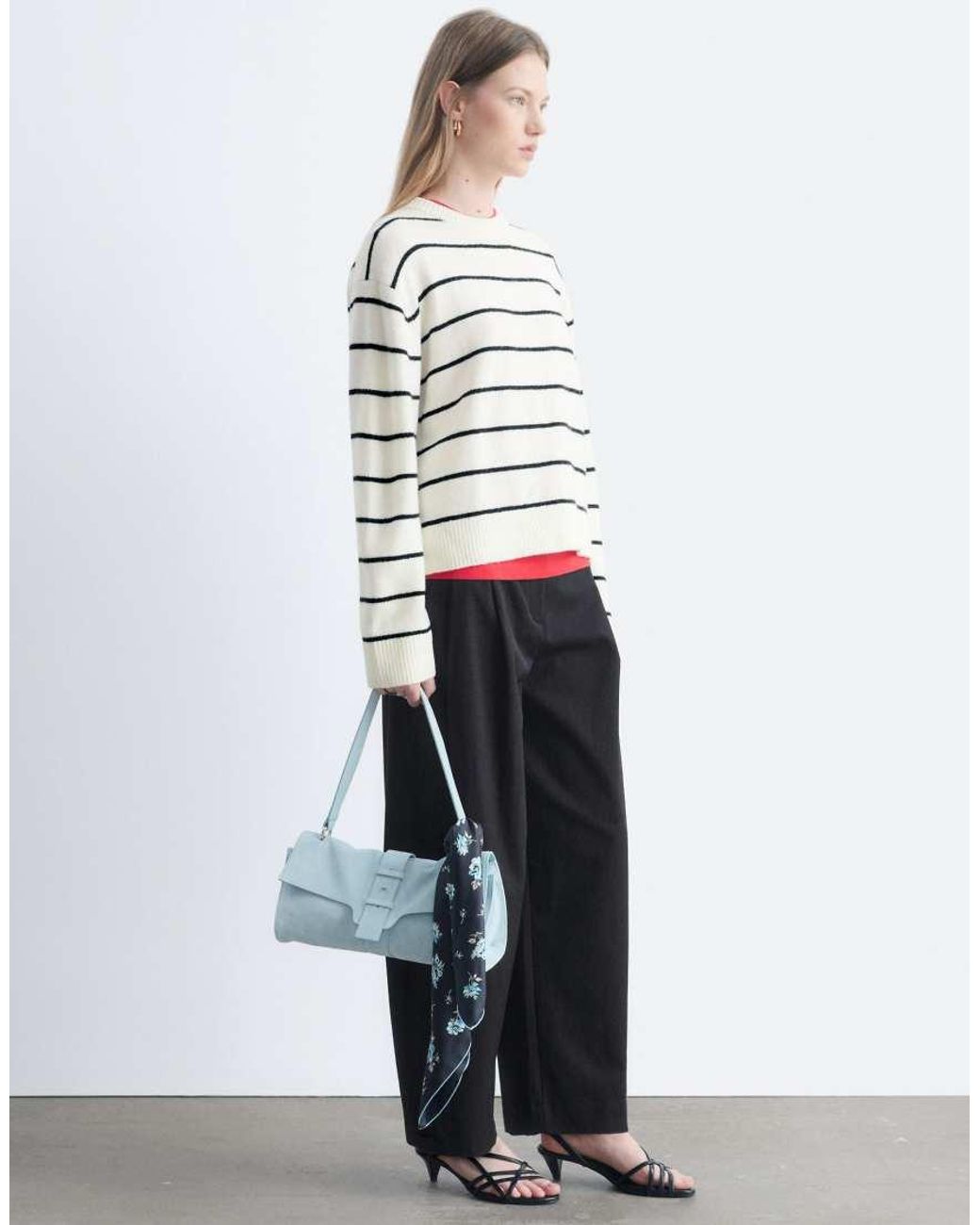 & Other Stories White Boxy Wool And Cotton Blend Jumper
