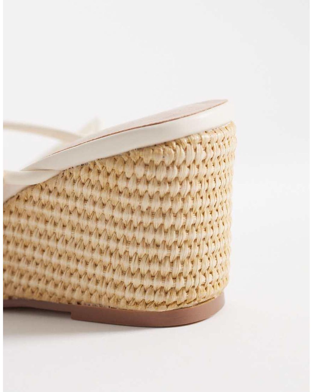 London Rebel White Mary Wedge Heeled Strappy Sandals