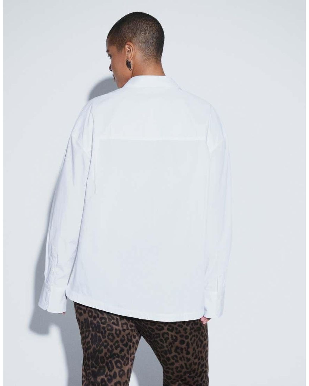 ASOS White Asos Design Curve Boxy Oversized Shirt
