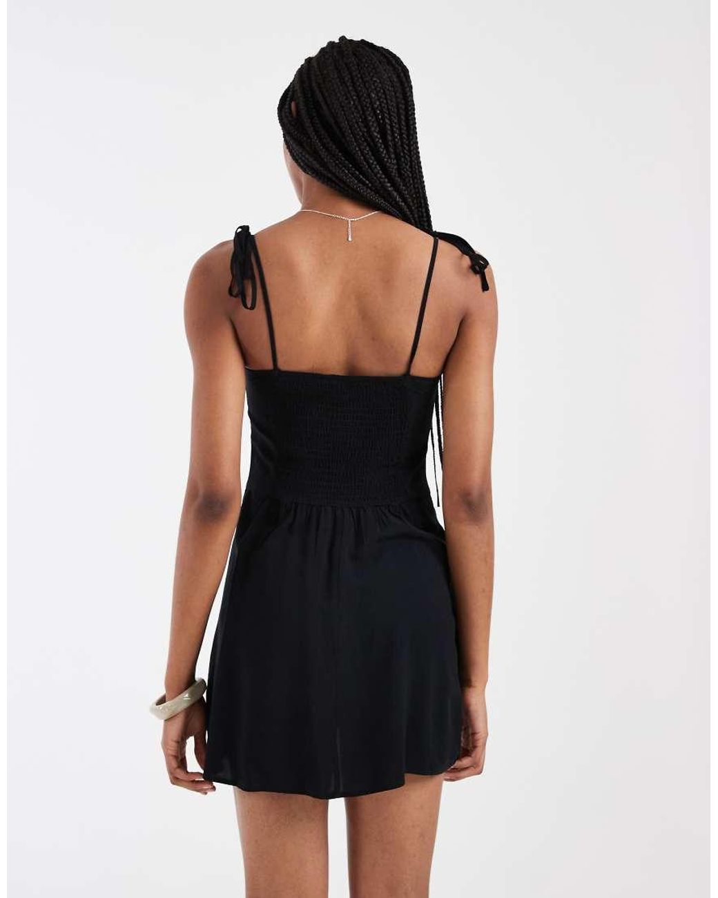 Vero Moda Black Easy Tie Shoulder Cami Mini Dress