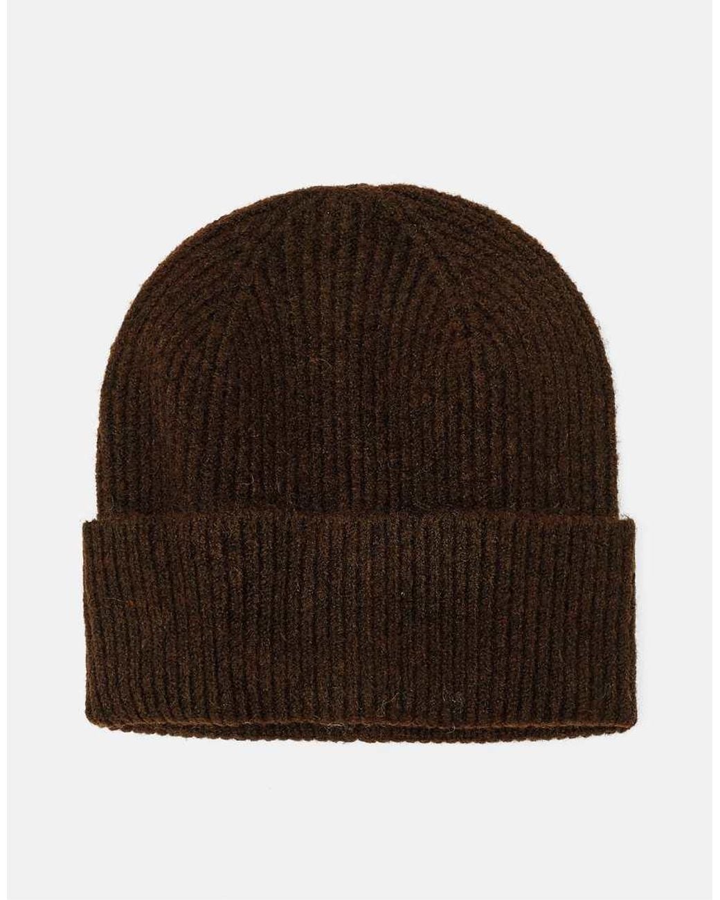 Pull&Bear Geribde Gebreide Beanie in het Brown