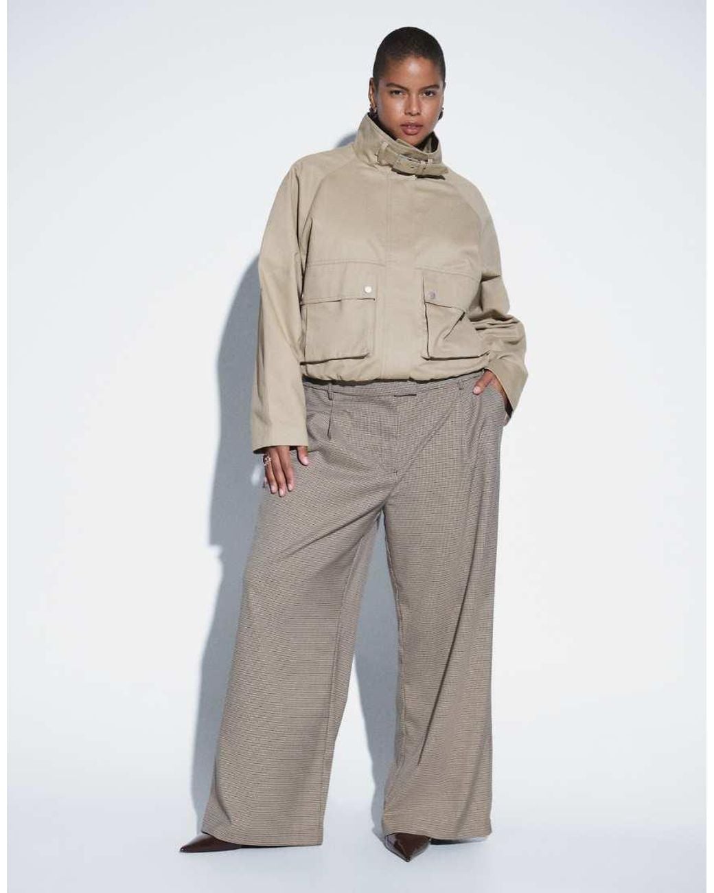 ASOS Brown Asos Design Curve 80's Utility Short Trench Jacket