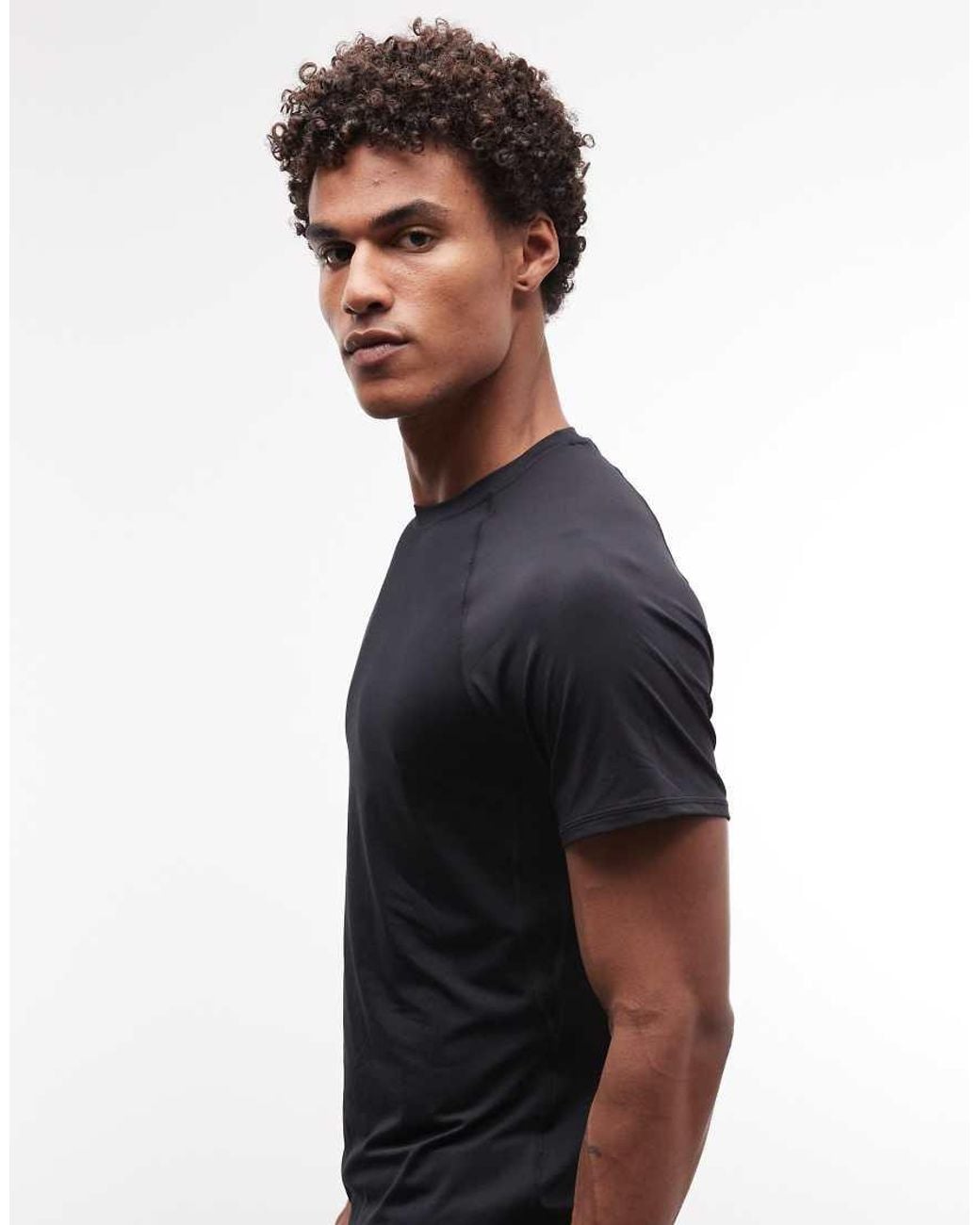 4505 Blue Active Slim Fit Tennis T-Shirt With Side Seam Detail for men