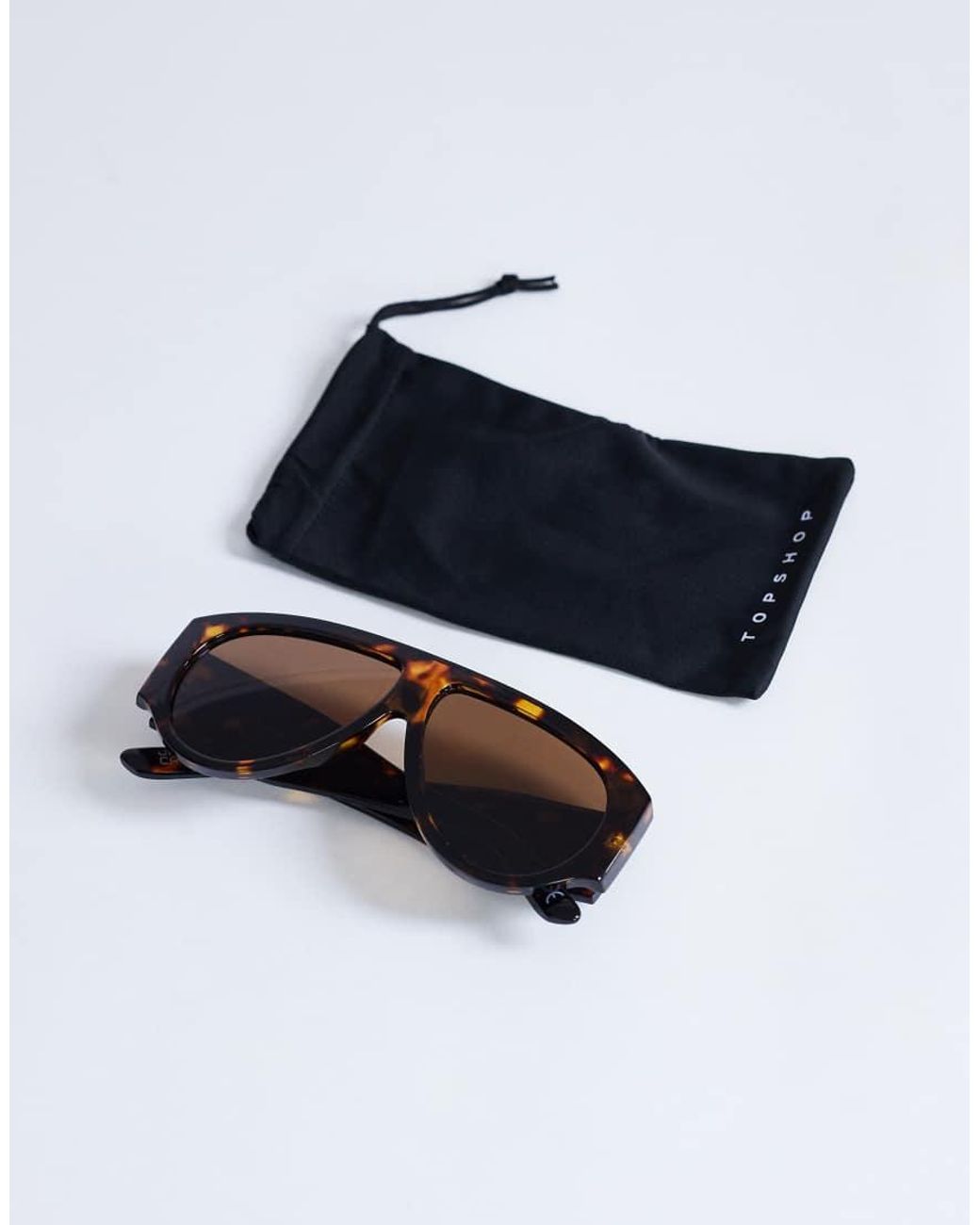 TOPSHOP White Zante Aviator Sunglasses