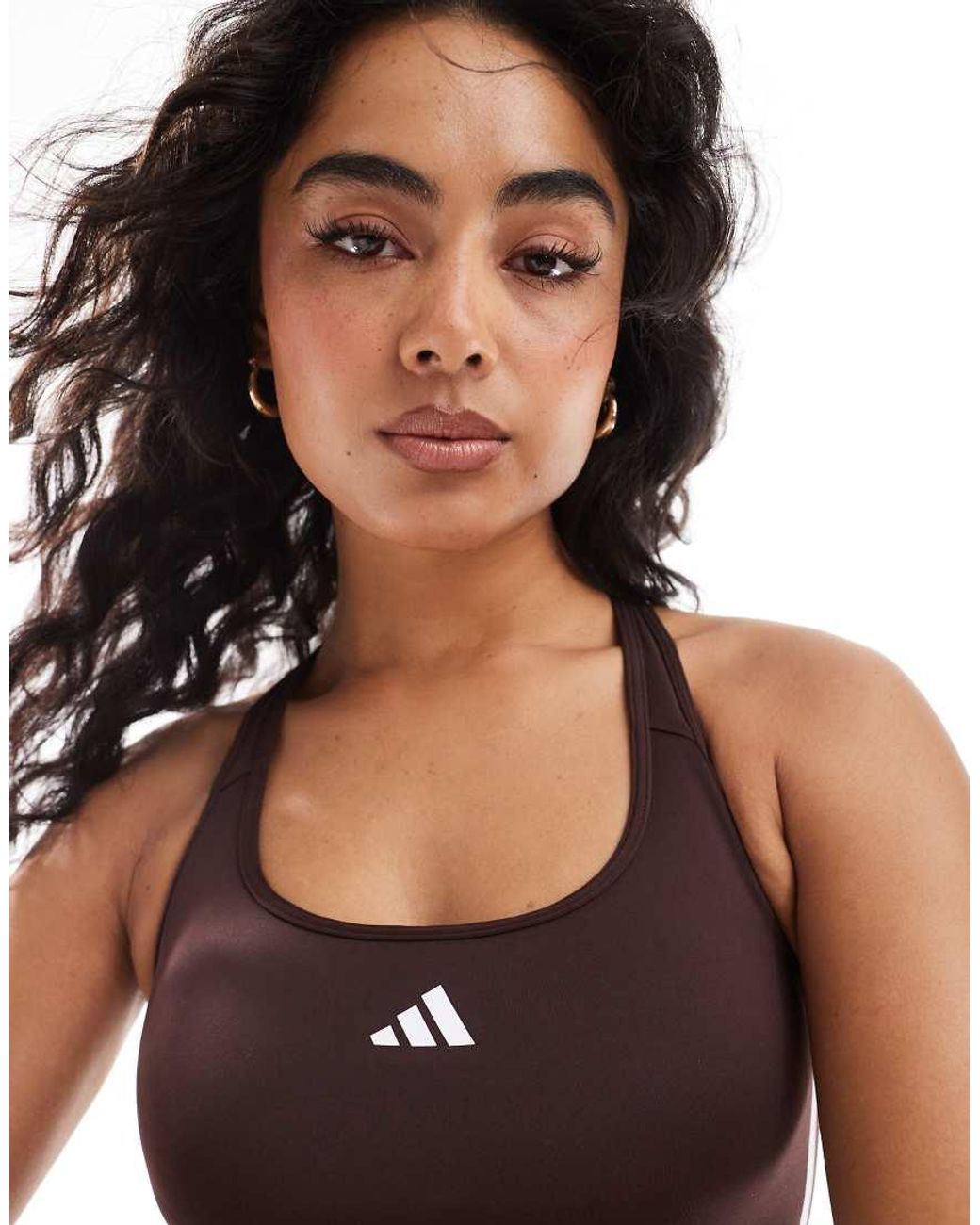 Adidas Originals Black Adidas Training Hyperglam Mid-support Sports Bra
