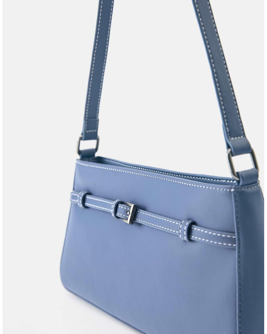 Pull&Bear Blue Schultertasche mit schnalle