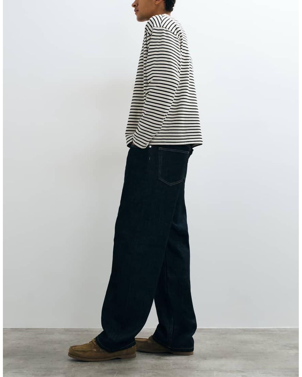 ARKET Gray Mist Low Rise baggy Wide Leg Jeans for men