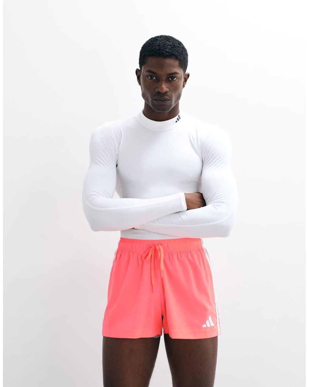 Adidas Originals Pink Adidas Training Techfit Long Sleeve Top for men