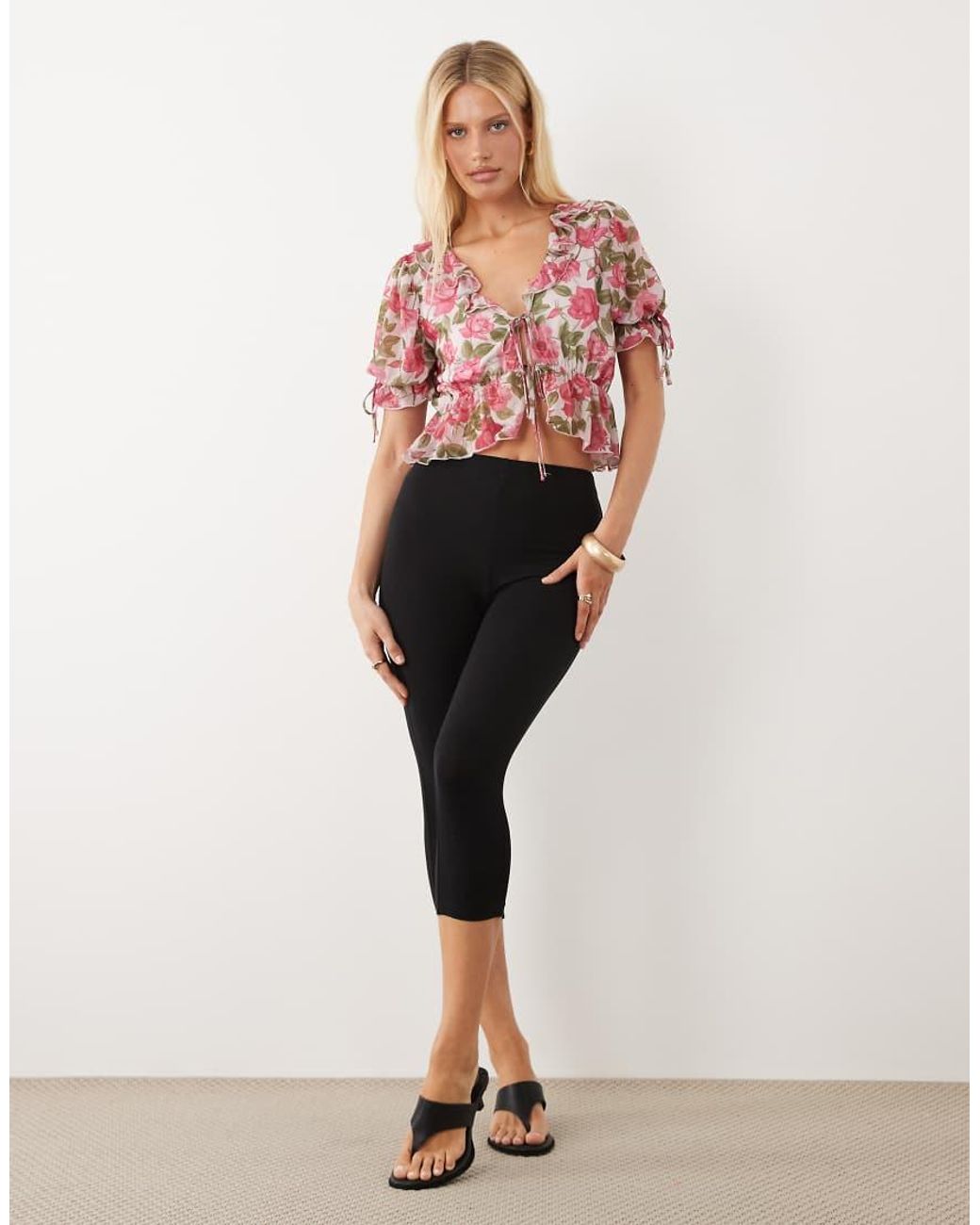 Miss Selfridge Red Tie Front Tea Top