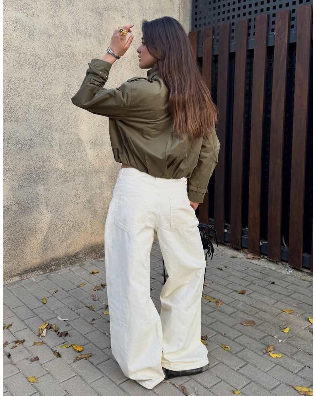 Bershka Gray Wide-Leg Jeans