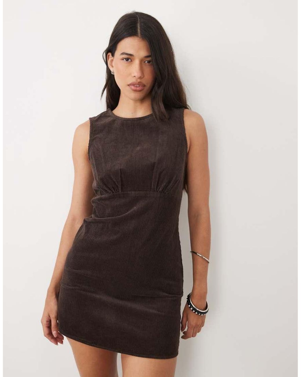 Nobody's Child Gray Vicky Cord Sleeveless Mini Dress
