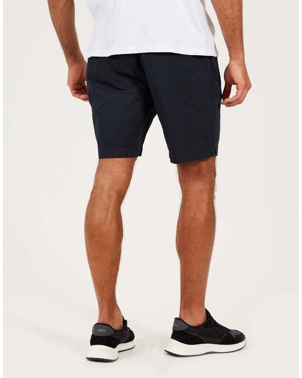 Brave Soul Blue Cotton Elasticated Waist Drawstring Shorts for men