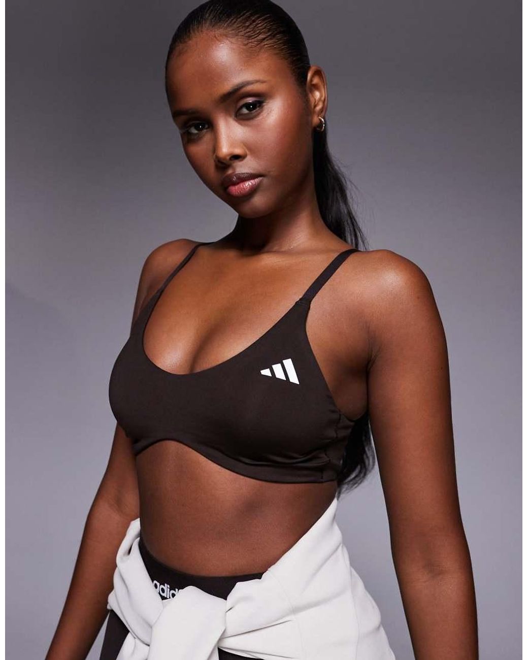 Adidas Originals Multicolor Adidas Training Optime Essentials Light Support Sports Bra