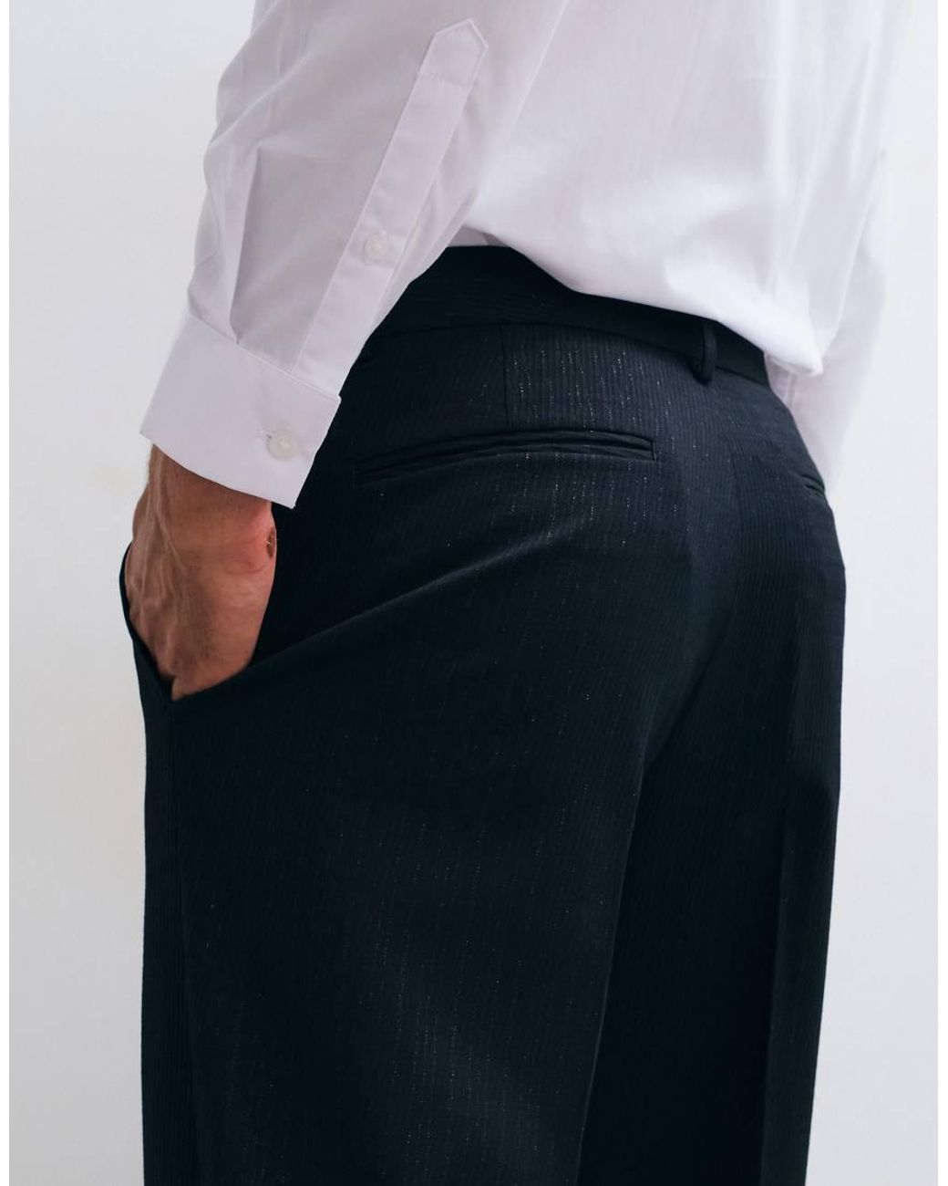 ASOS Blue Wide Suit Trousers for men