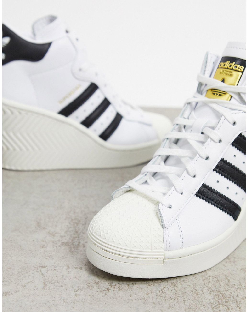 adidas Originals Superstar 80's - Sneakers Met Hak in het Wit | Lyst NL