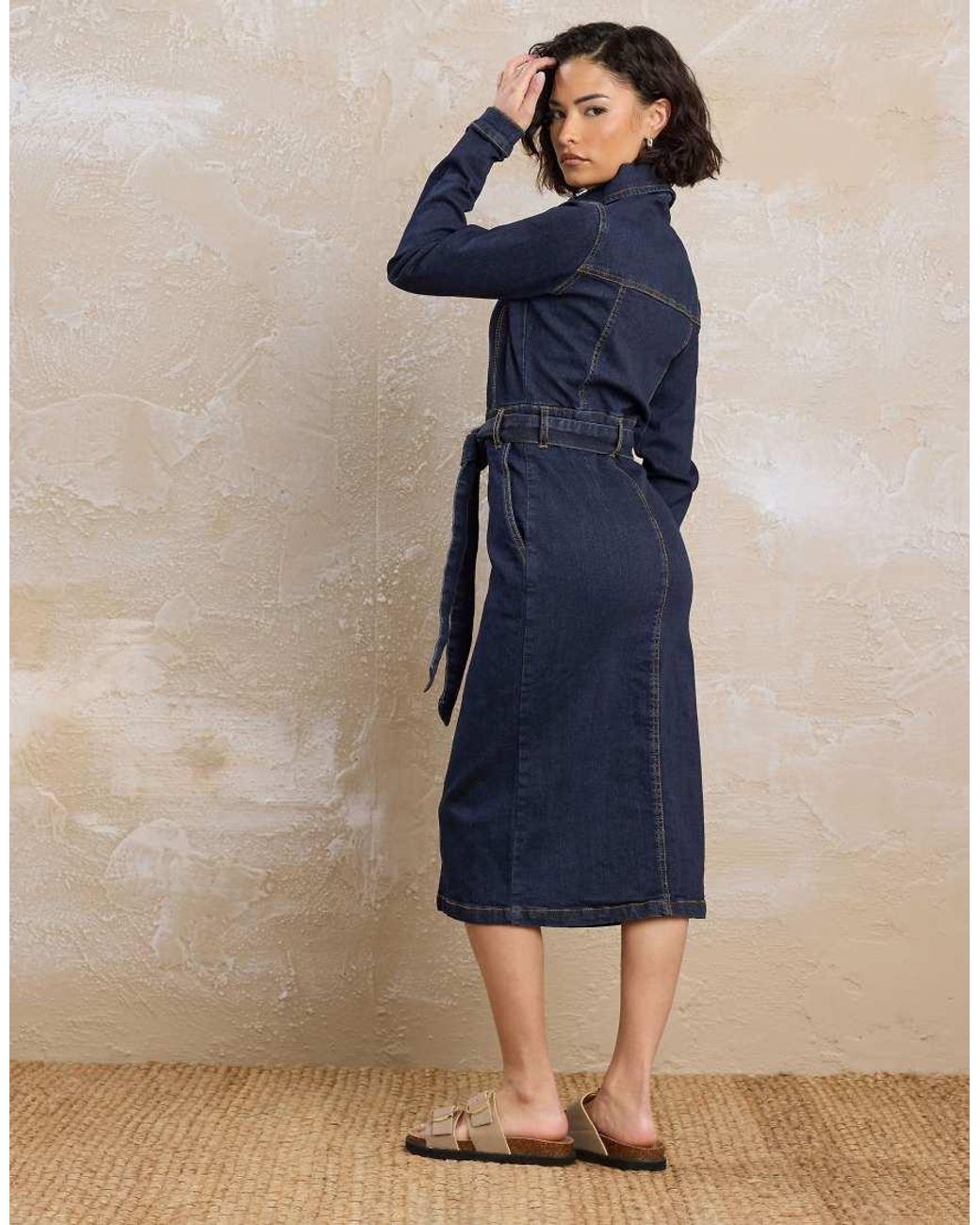 PixieGirl Blue Petite Denim Tie Dress